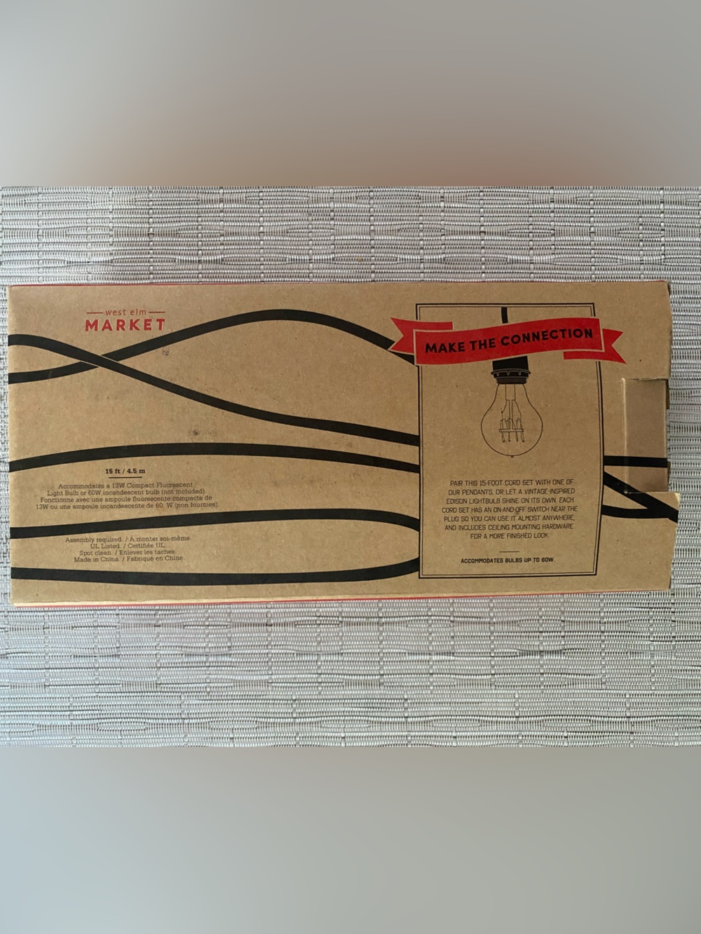West Elm Kraft Market Pendant Cord Set